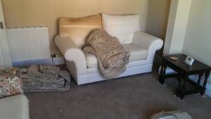 Old sofa pre cover