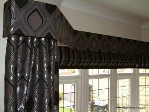Pelmet and Curtains in bay window.